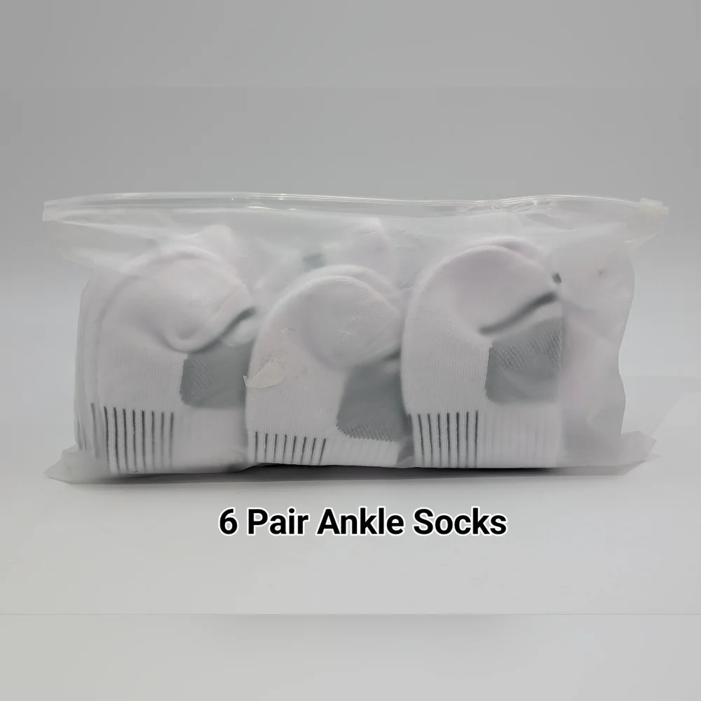 NWT Cooplus Men's Cushioned Ankle Socks - White and Grey Size 7-13 Unisex